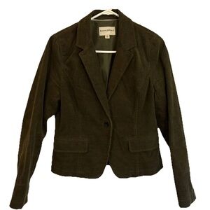Banana Republic Corduroy Blazer Women’s Sz 10 Olive Green Jacket One Button